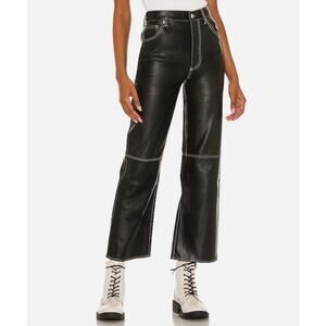 FREE PEOPLE WE THE FREE The It Factor Vegan Leather Pant in Mystic Black Size 6